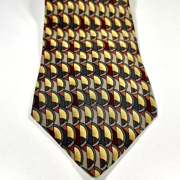 Jerry Garcia X-Long Necktie Multicolored Geometric Pattern 100% Silk Made in USA - Picture 2 of 6